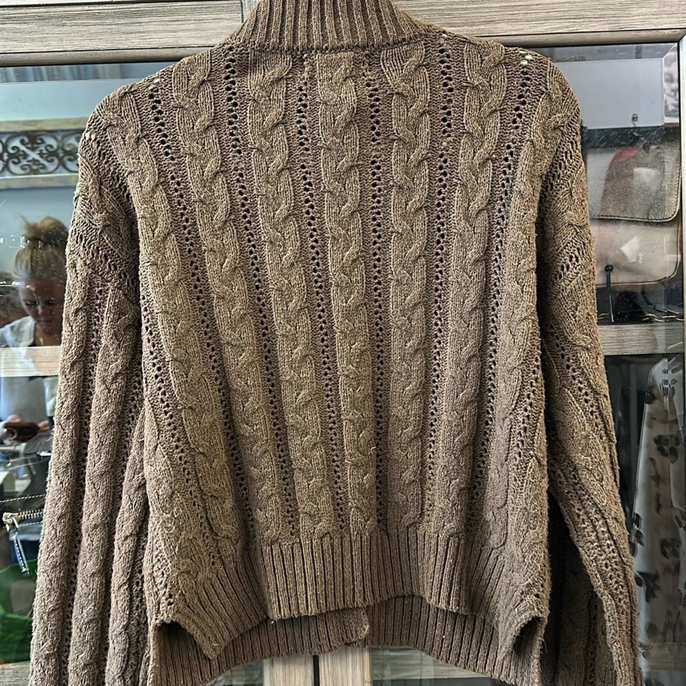 ABLE Ruth Cable Knit Cropped Cardigan Size X Small - Picture 5 of 9
